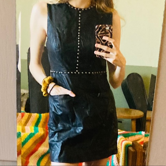 Forever 21 Black Leather Rivet Dress - Picture 5 of 12